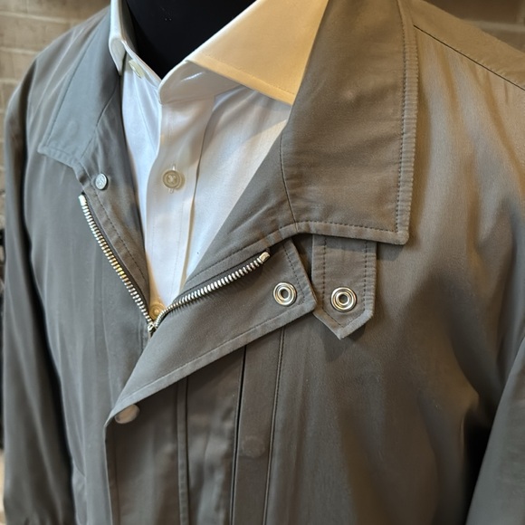 Brunello Cucinelli mens 46 green zip up button snap cotton blend light jacket - Picture 3 of 12